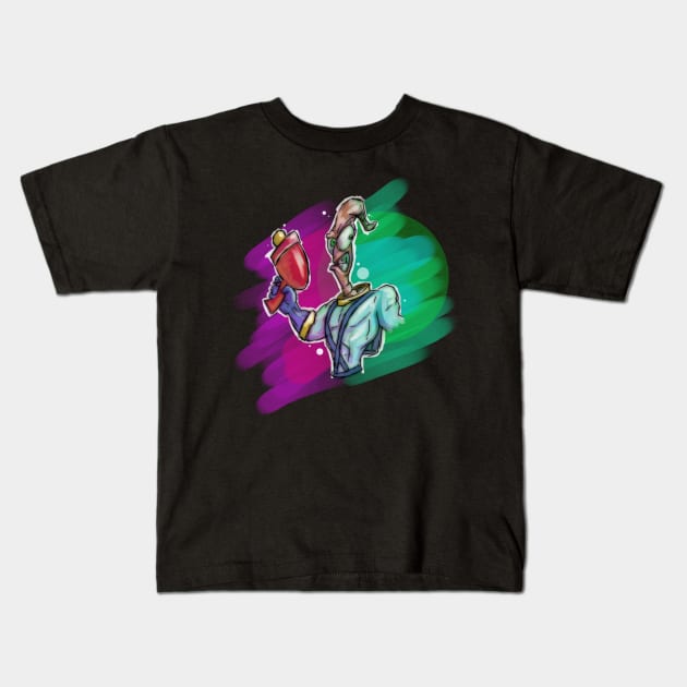 Wiggly James Kids T-Shirt by Beanzomatic